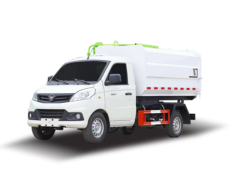 国六福田祥菱4方蓝牌挂桶垃圾车