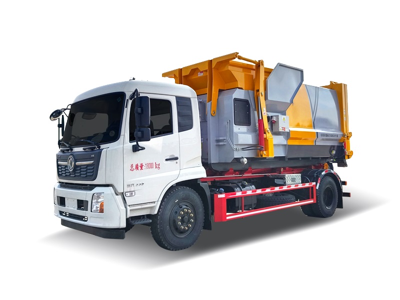 国六东风天锦12方勾臂套臂垃圾车