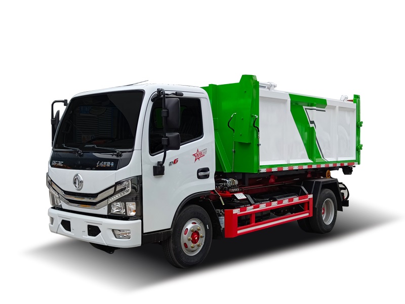 蓝牌东风多利卡5方勾臂垃圾车