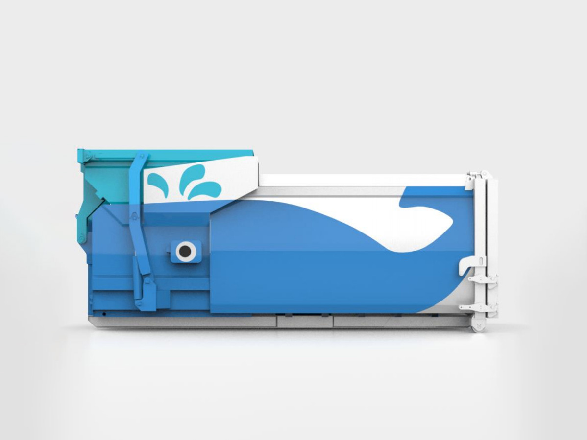 太阳能海豚移动压缩垃圾站